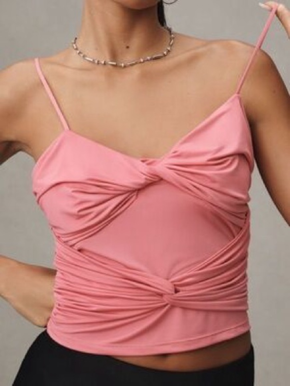 NWT Anthropologie Sunday in Brooklyn Pink Twist Front Tank